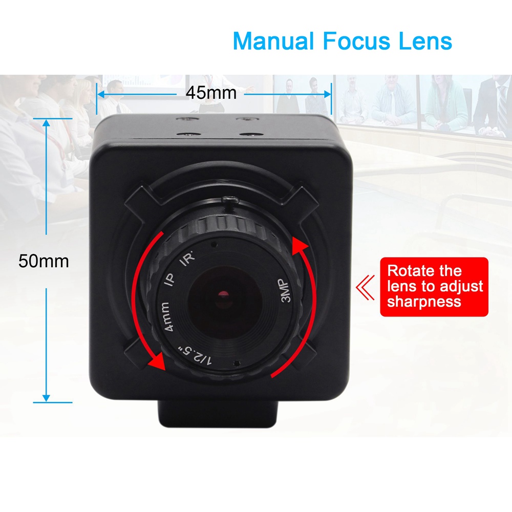 ELP 8Mpixels USB Camera Sony IMX179 Sensor HD PC Webcam With UVC Fixed Focal Length Manual Focus Webcam For Windows, Linux,Android (4mm/6mm/8mm optional)